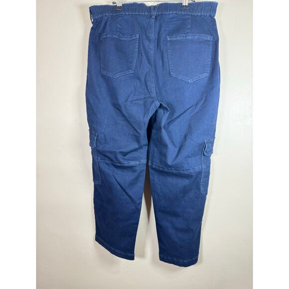 NWT Universal Standard Cargo Pants Blue Twill Navy Wide Leg 14/16 - Picture 5 of 7